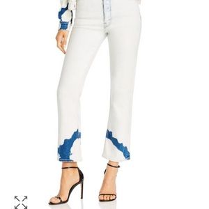 MOTHER Bleached Kick Flare Jeans in Marshmallow